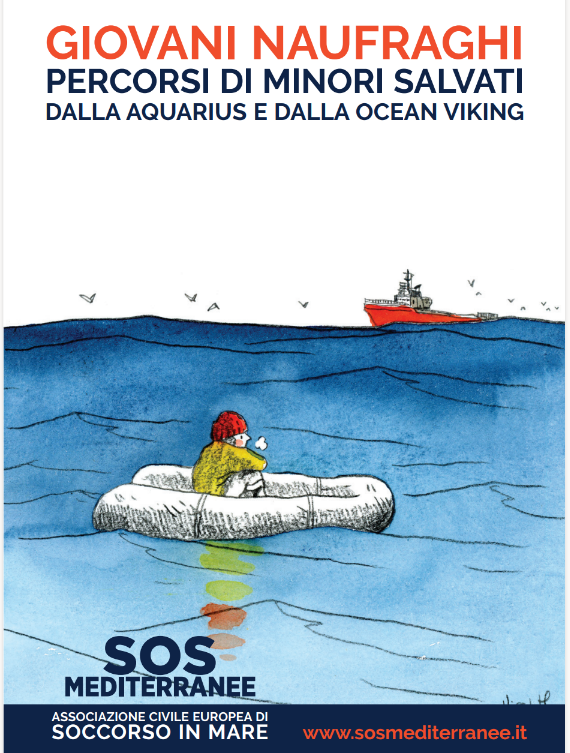 Copertina del dossier Giovani Naufraghi, SOS MEDITERRANEE