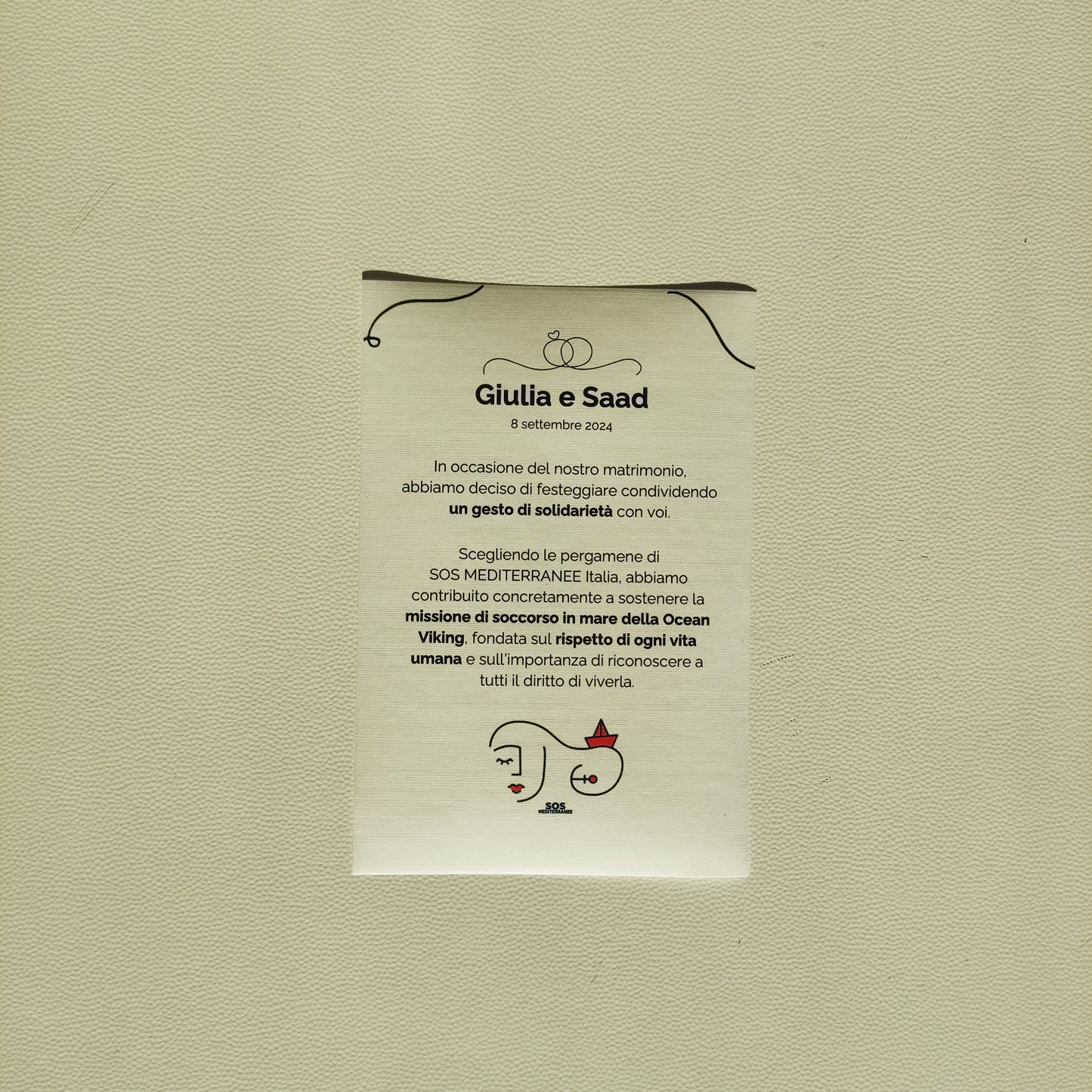 Pergamena solidale, dettaglio 2, SOS MEDITERRANEE