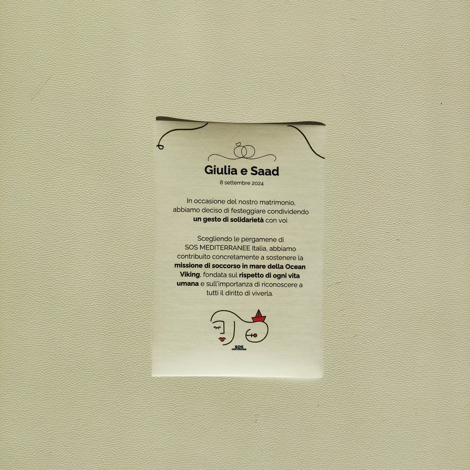 Pergamena solidale, dettaglio 2, SOS MEDITERRANEE